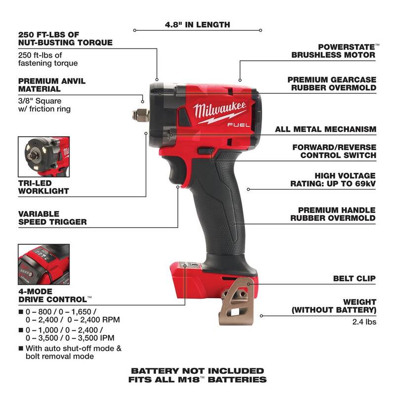 18V Lithium-Ion Brushless Cordless Compact Impact Wrench S1445