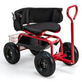 Rolling Garden Cart with Swivel Seat & Tool Storage N77114