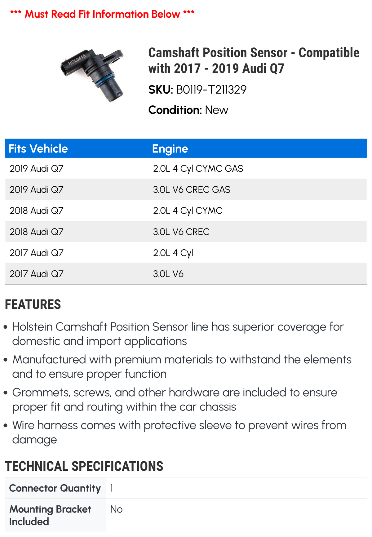Camshaft Position Sensor H59589