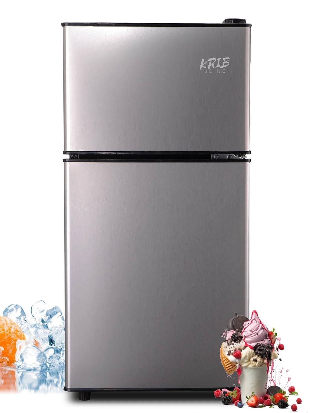 3.5 Cu.ft Black Mini Fridge with Freezer Q132