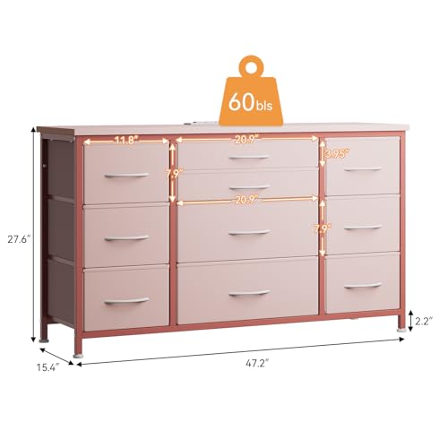 Black 10 Drawer Dresser with Power Outlet O82968