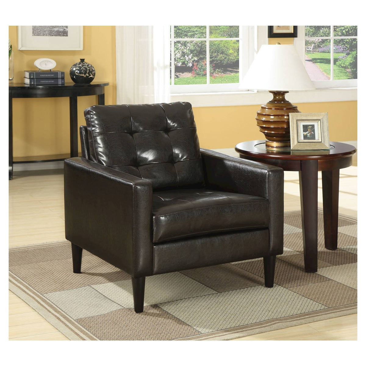 Espresso Brown PU Accent Chair Y892