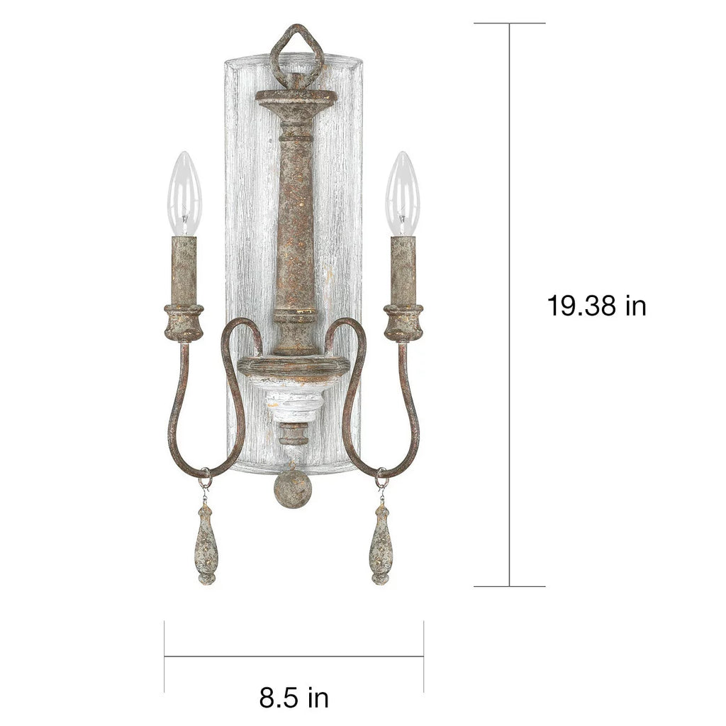 2 Light Wall Sconce 19.5 Inches Tall U575