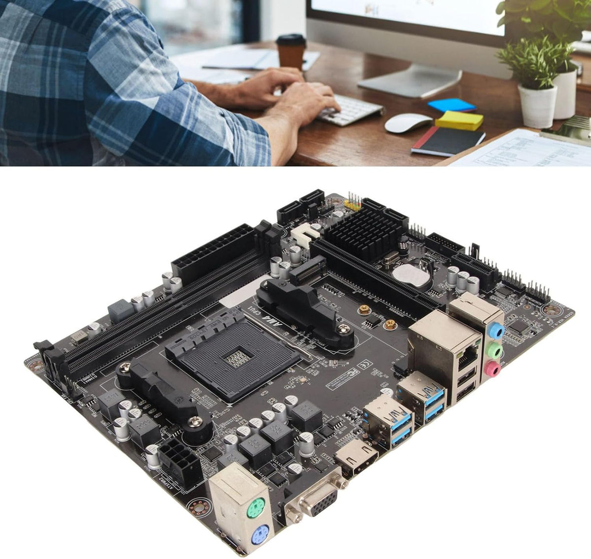 AMD A520 M ATX Motherboard, AM4 M.2 NVME USB3.0 Dual Channel DDR4 Memory PCIe X16 SATA 6Gbs Desktop Motherboard T38563