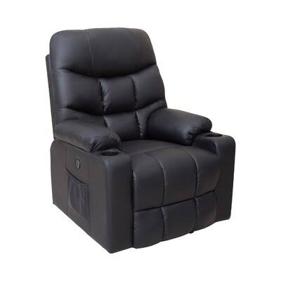 Power Lift Recliner Sofa with Vibration Heating and Cup Holders USB Port Side Pocket B1195