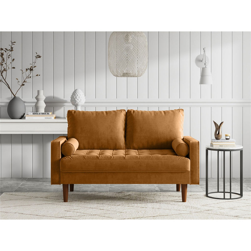Ginger Brown Velvet Loveseat U41981