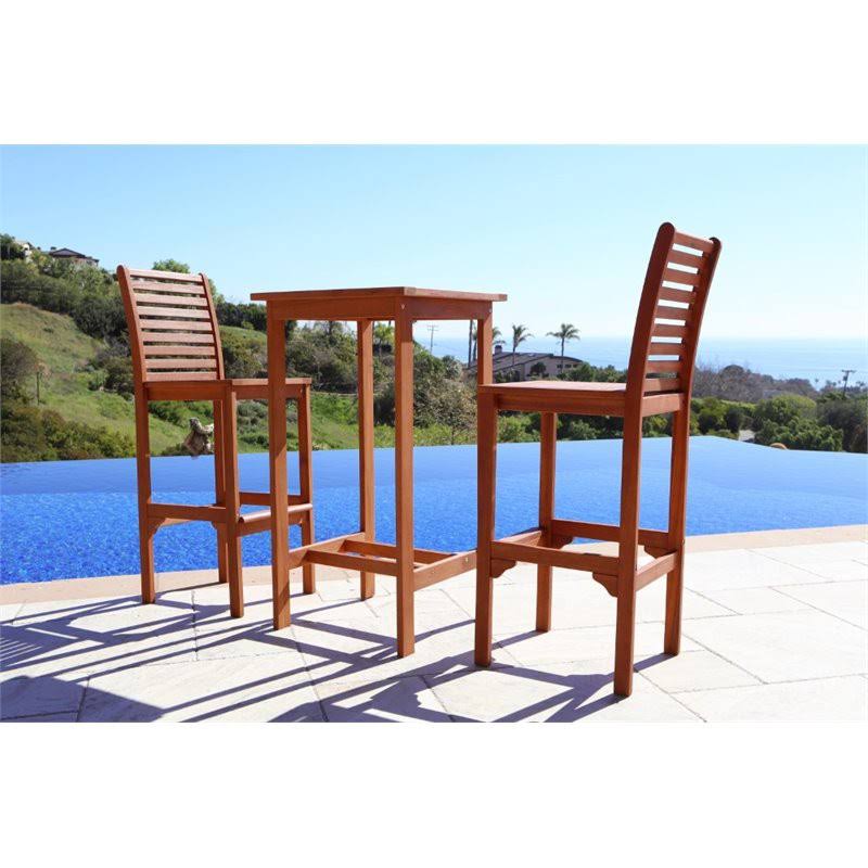 3 Piece Wood Patio Dining Set Q180