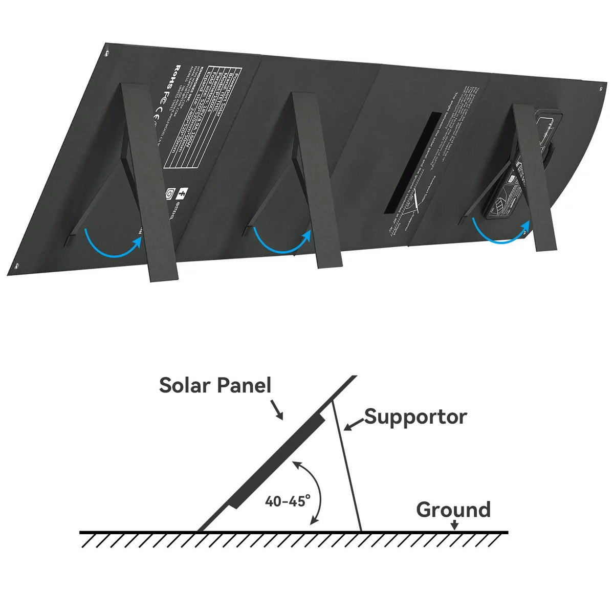 160 Watt Foldable Monocrystalline Waterproof Solar Panel H238957