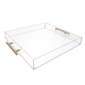 Clear Acrylic Tray with Gold Handle W8376
