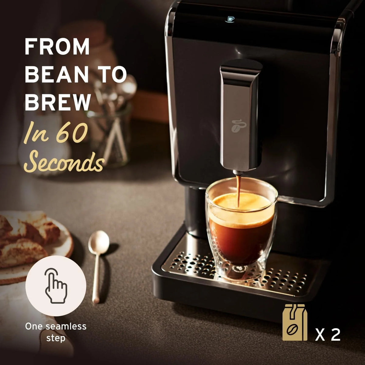 Single Serve Coffee Maker with Built-in Grinder A6077