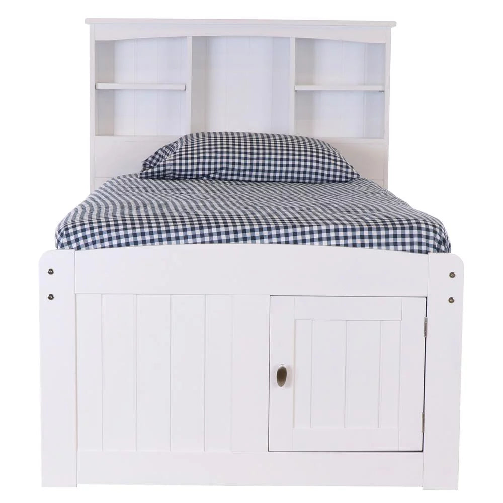 Solid Pine Bed in Casual White O7988