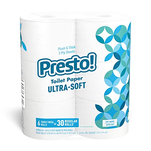 2-Ply Ultra-Soft Toilet Paper, 24 Family Mega Rolls, Unscented B861619