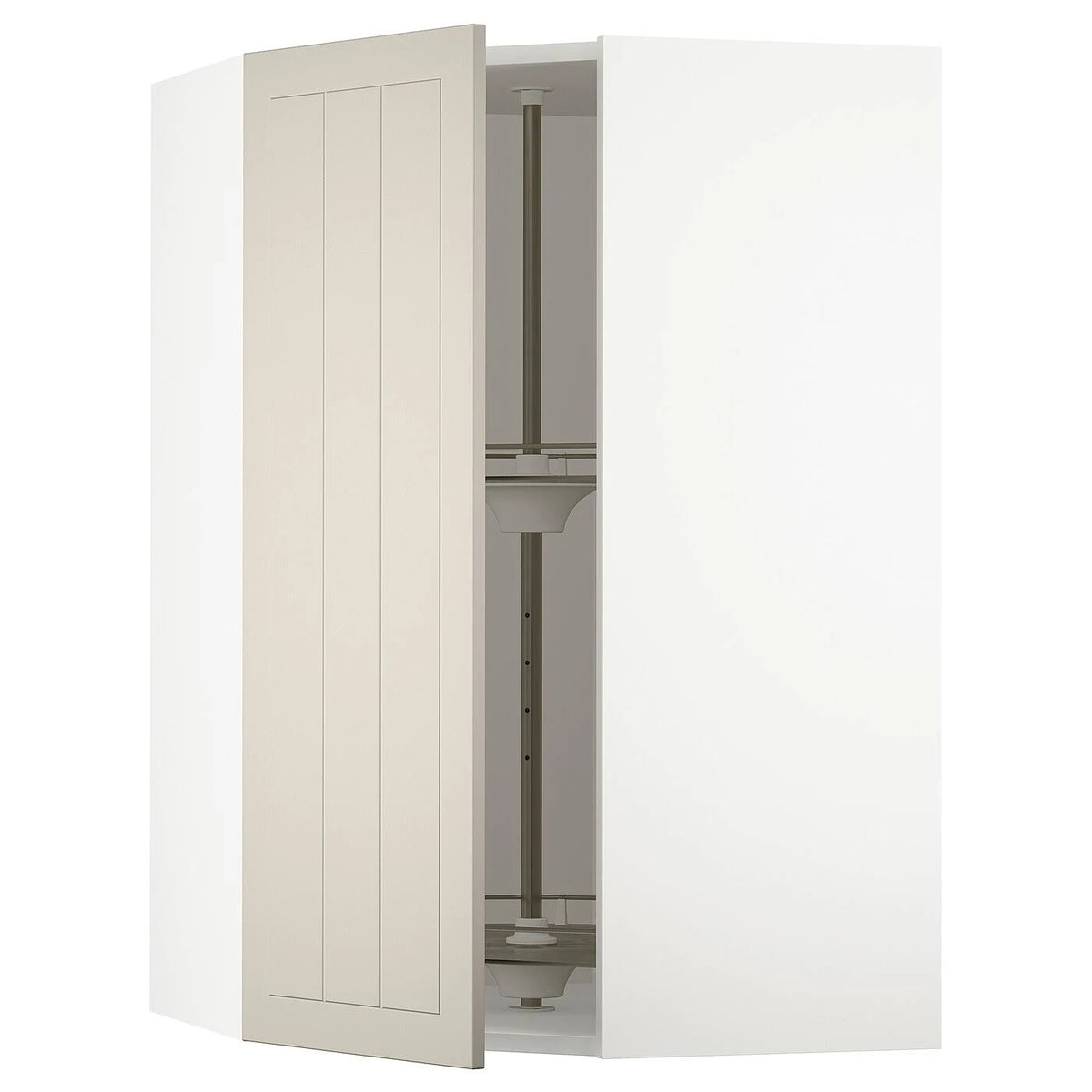 Corner Wall Cabinet with Carousel, White/Stensund Beige, 26x15x40 J903