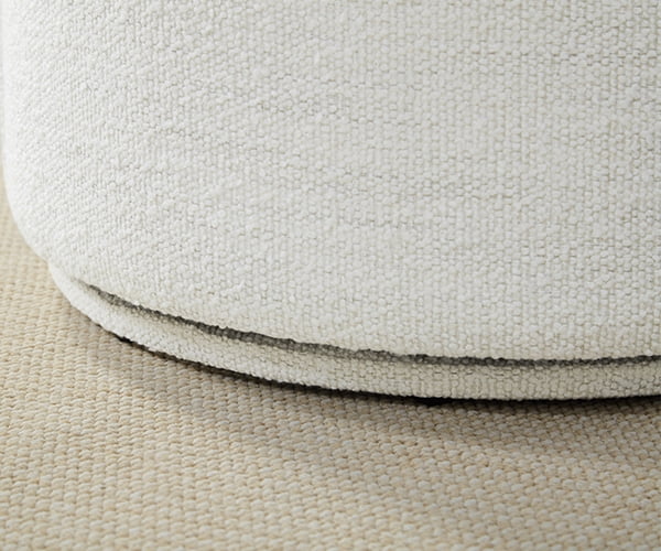 White Boucle Swivel Accent Chair T6347