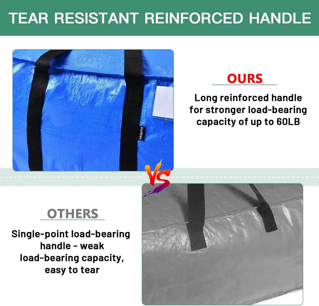 Blue Moving Totes with Backpack Straps, 8 Pack E559063