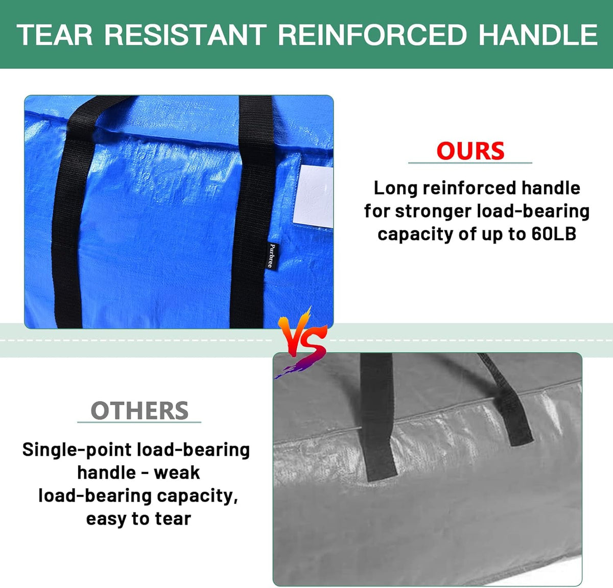 Blue Moving Totes with Backpack Straps, 8 Pack E559063