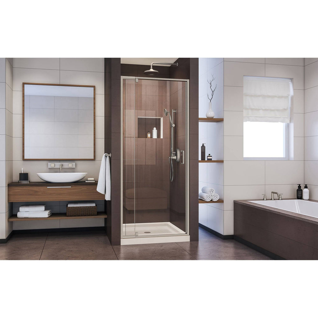 Semi-Frameless Pivot Shower Door in Brushed Nickel R813831