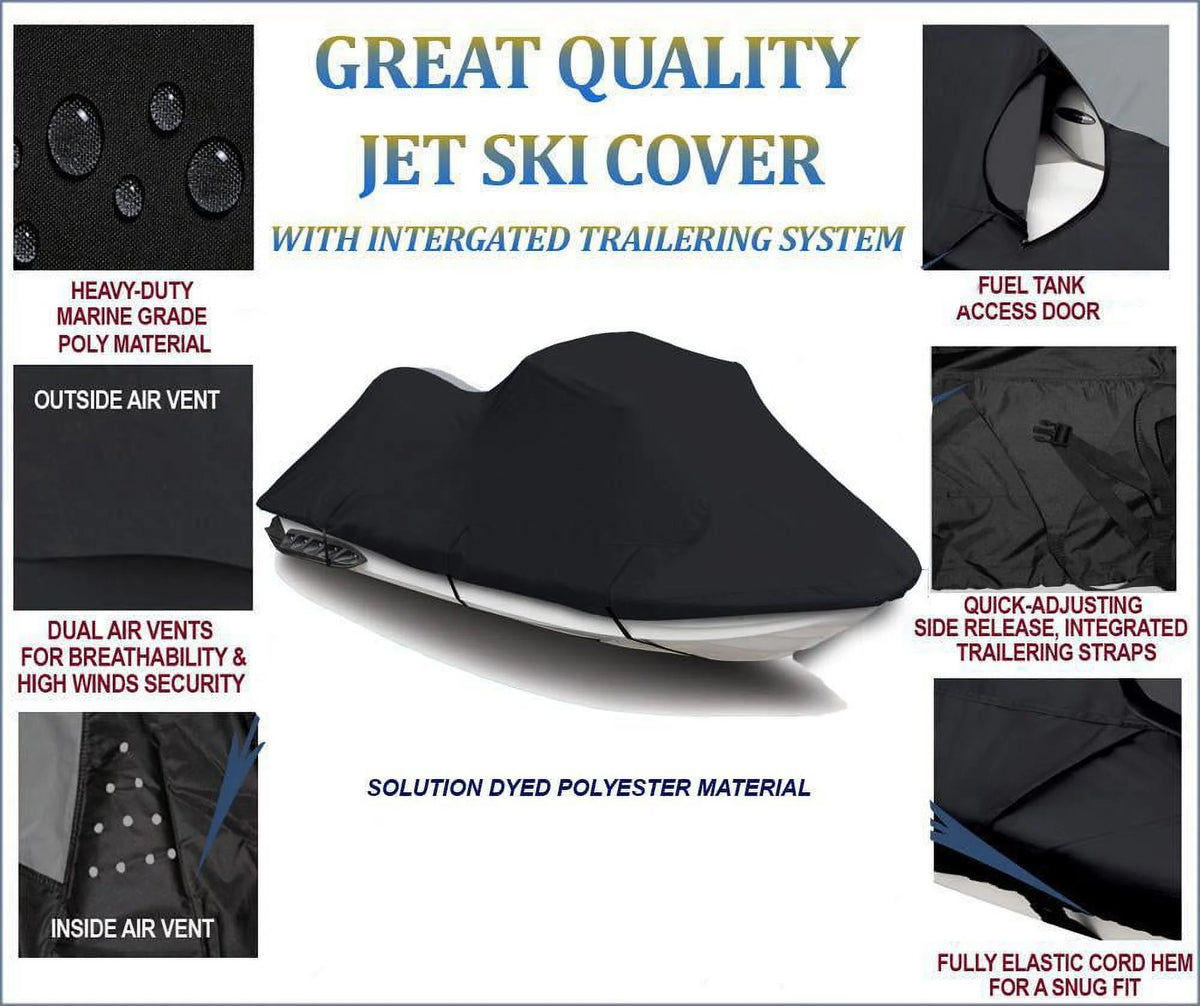 Black Jet Ski PWC Watercraft Cover U48952