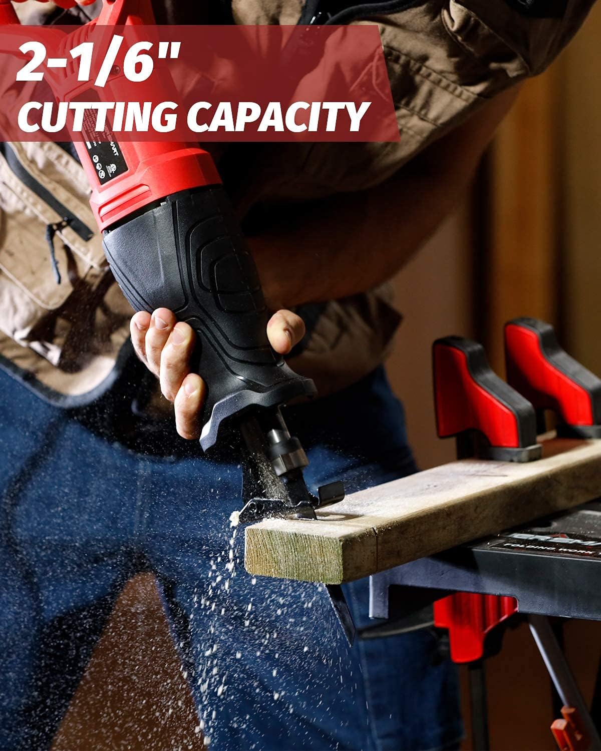 7.5 Amp Variable Speed Corded Reciprocating Saw, 5 Blades Included D721022