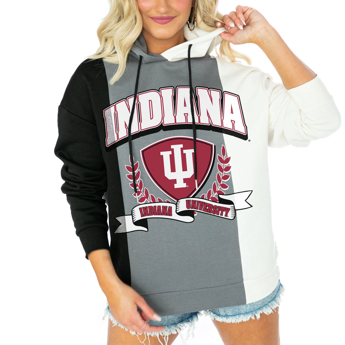 Black Color Block Pullover Hoodie E838