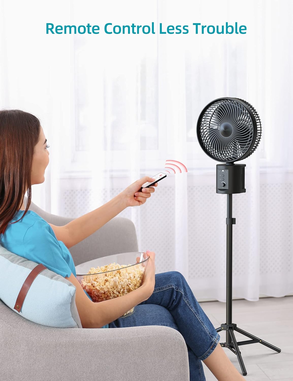 10 Inch Oscillating Rechargeable Battery Fan with Remote O6840