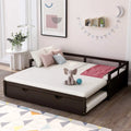 Espresso Extendable Wood Daybed with Trundle W657