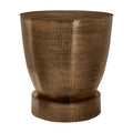 Antique Copper Metal Accent Table U822293