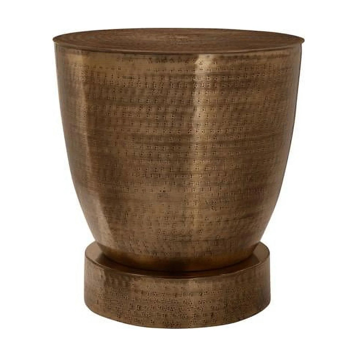 Antique Copper Metal Accent Table U822293