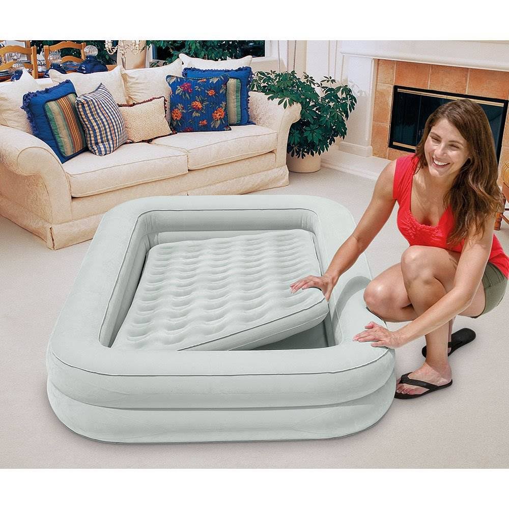 3 Pack Raised Frame Air Mattress Bed with Hand Pump U315747