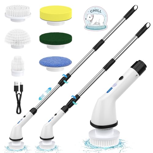 Cordless Electric Spin Scrubber with 6 Replaceable Heads Y976