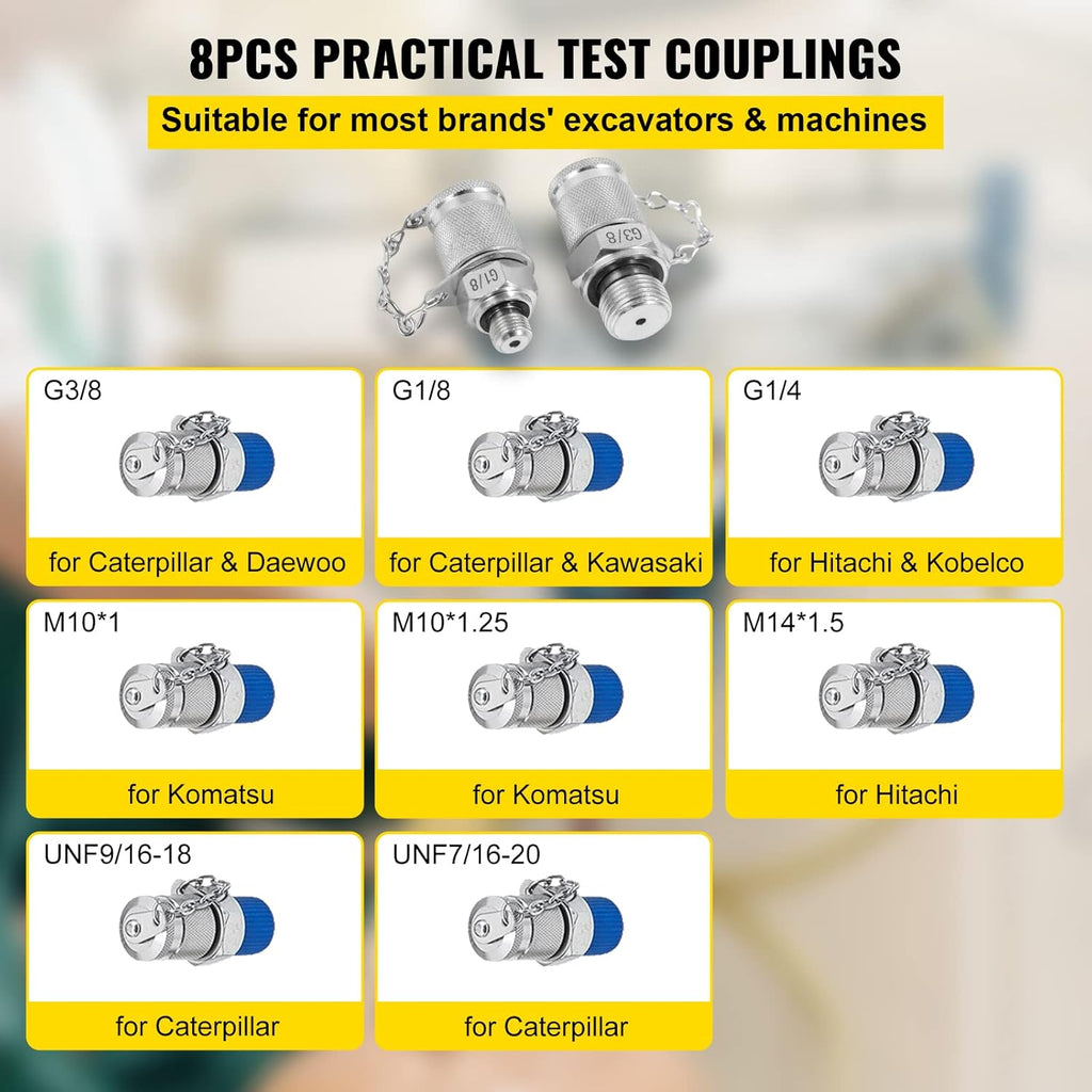 Hydraulic Pressure Test Kit 25/40/60Mpa 9 Couplings O30799