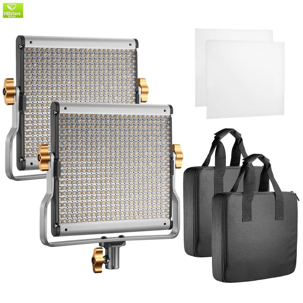 2 Packs Dimmable Bi-Color 480 LED Video Light T48292