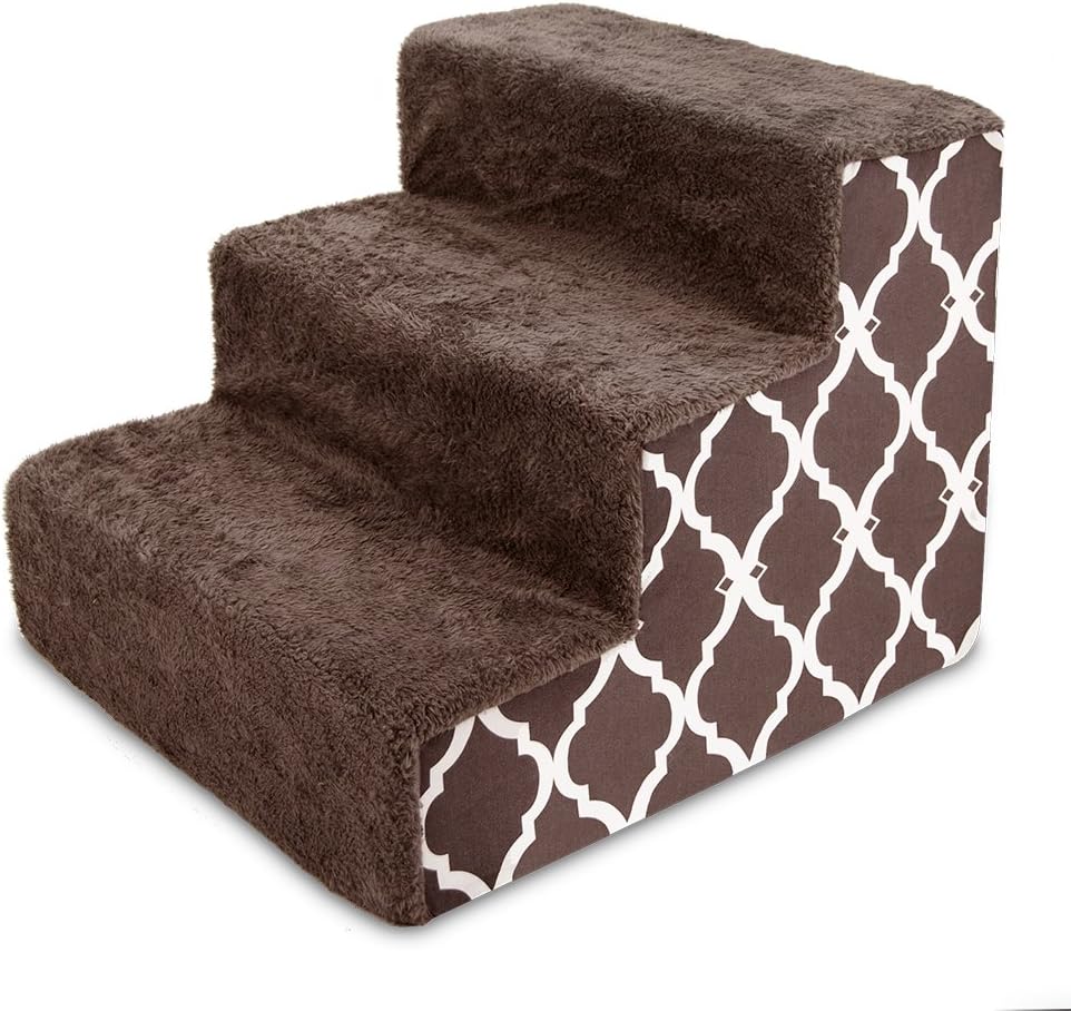 Gray 3-Step Pet Steps and Stairs with Foam, Pack of 2 C72171