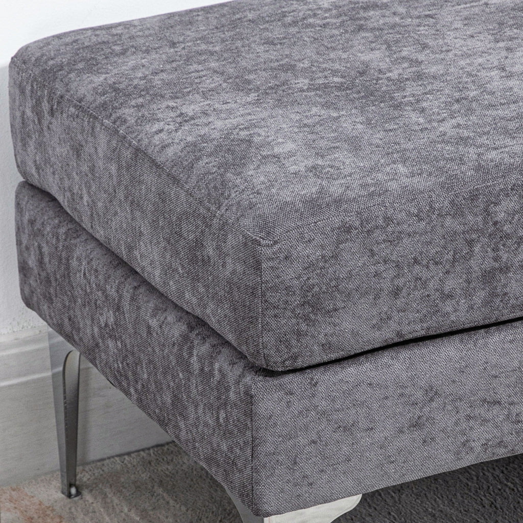 48" Dark Gray End of Bed Bench with Steel Legs N240114