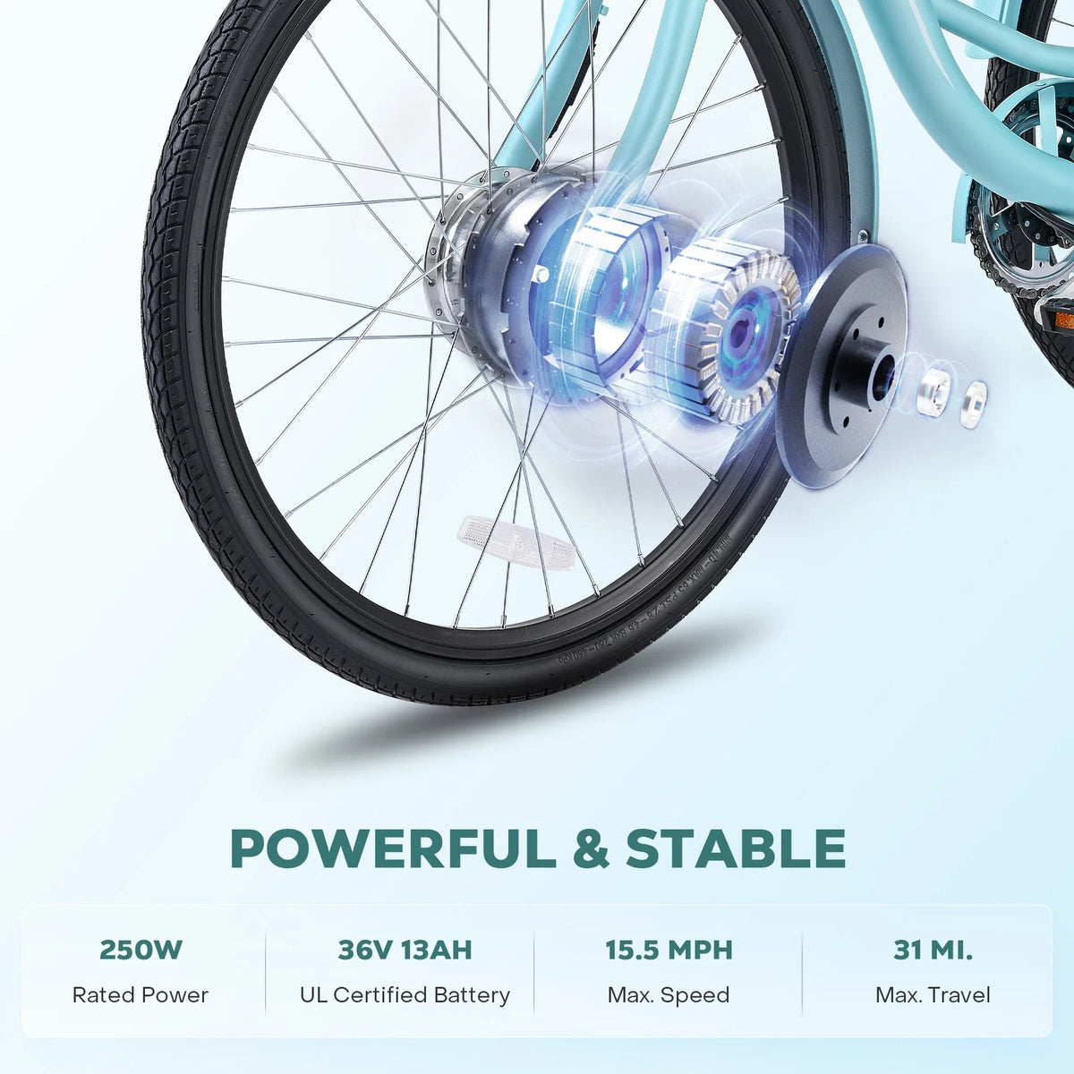 24" 250W Electric Tricycle with 36V 13Ah Battery Green D932