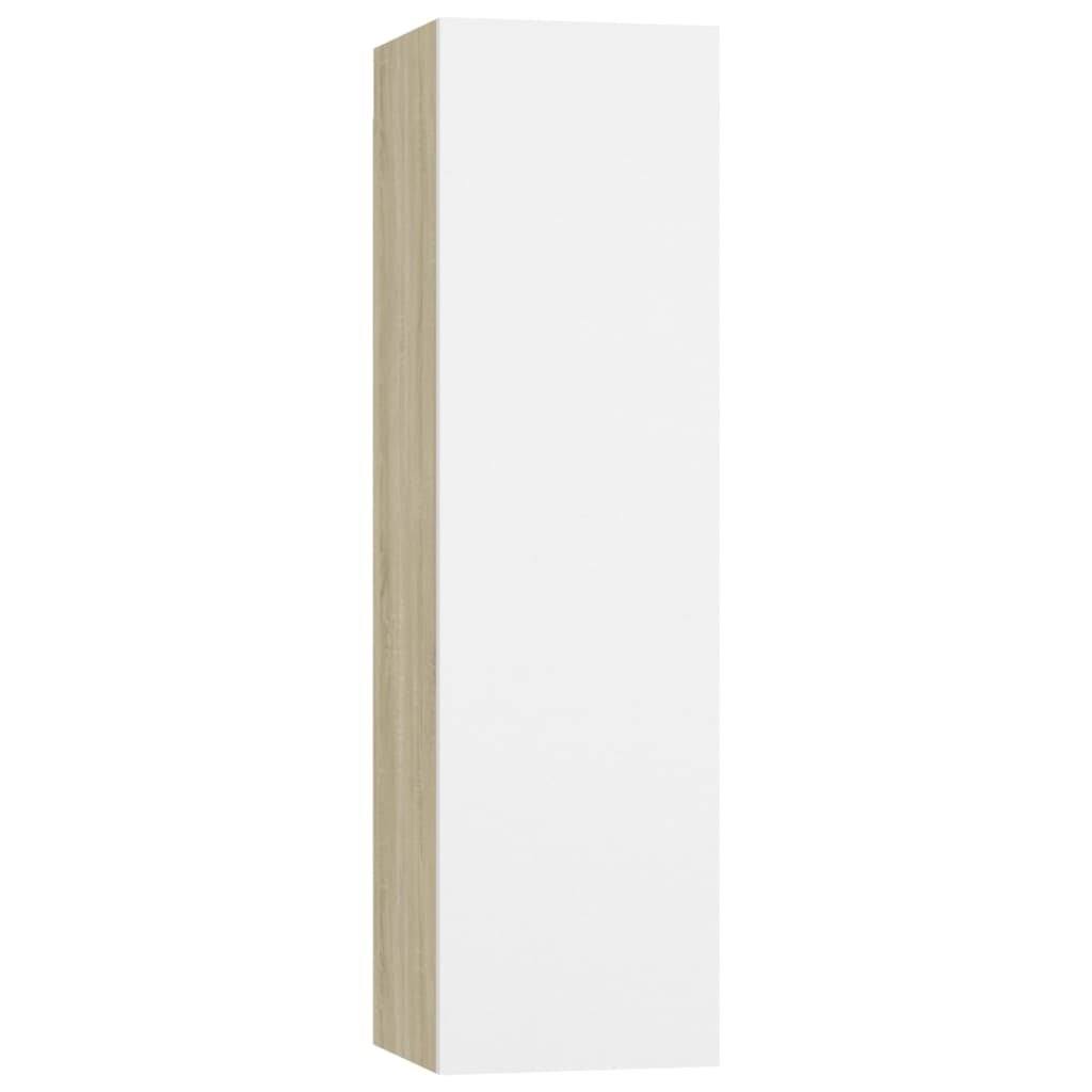 White and Sonoma Oak TV Cabinet Chipboard Z90073