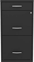 Black 3 Drawer Metal File Cabinet X10999