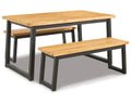 Outdoor Dining Table Set (Set of 3) Brown/Black Q797
