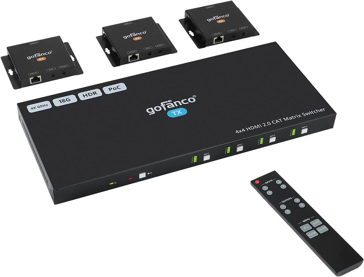 1x4 HDMI Extender Splitter 1080p Over Cat5e/Cat6/Cat7 Ethernet Cable B37969
