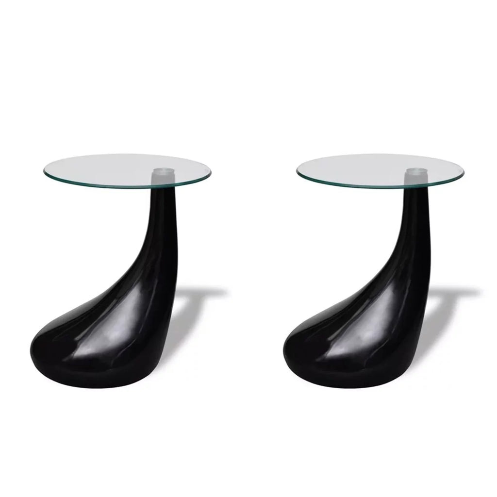 Set of 2 Round Glass Top Coffee Table P32917