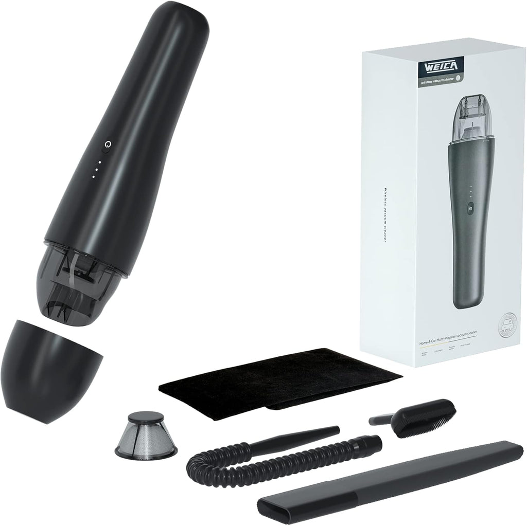 Cordless Handheld Vacuum Cleaner, Portable, Rechargeable, 11000PA, Black, Pack of 2 H62355
