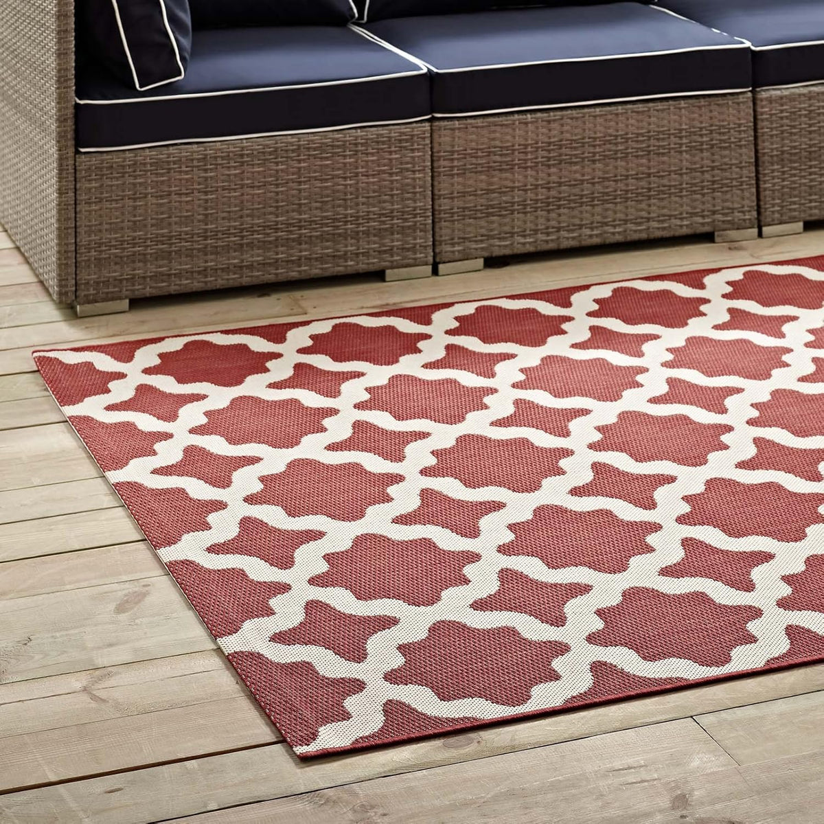 Black and Beige 8x10 Indoor and Outdoor Rug I9097