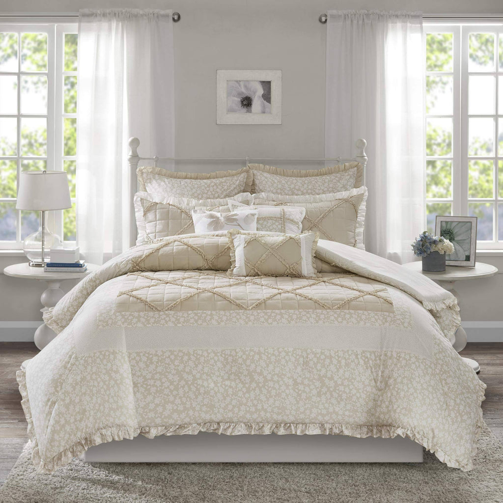 9 Piece Cotton Percale Queen Duvet Cover Set I6829
