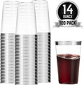 100 Silver Plastic Cups 14 Oz U40524