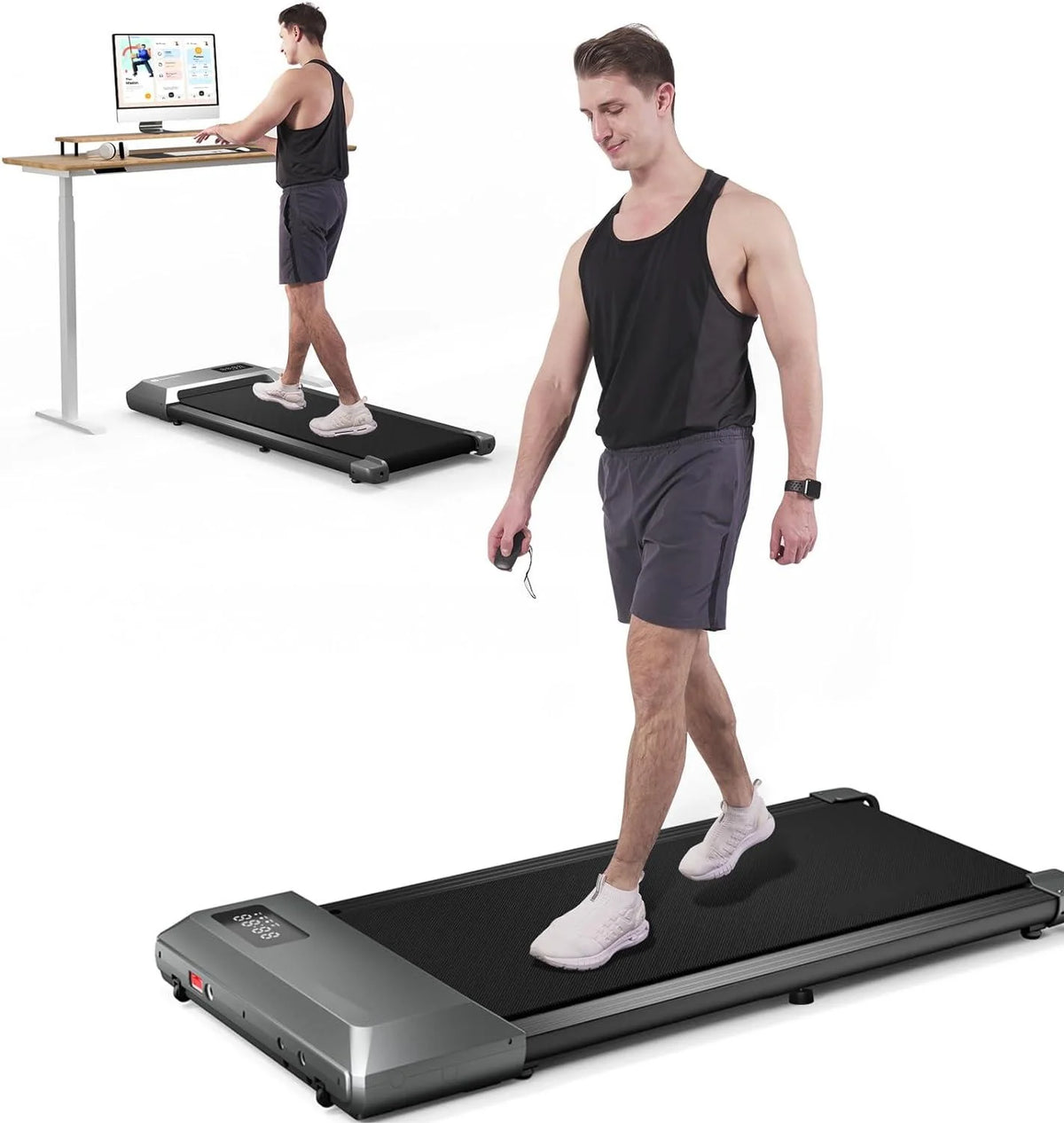 2 in 1 Under Desk Treadmill with Remote Control T427507