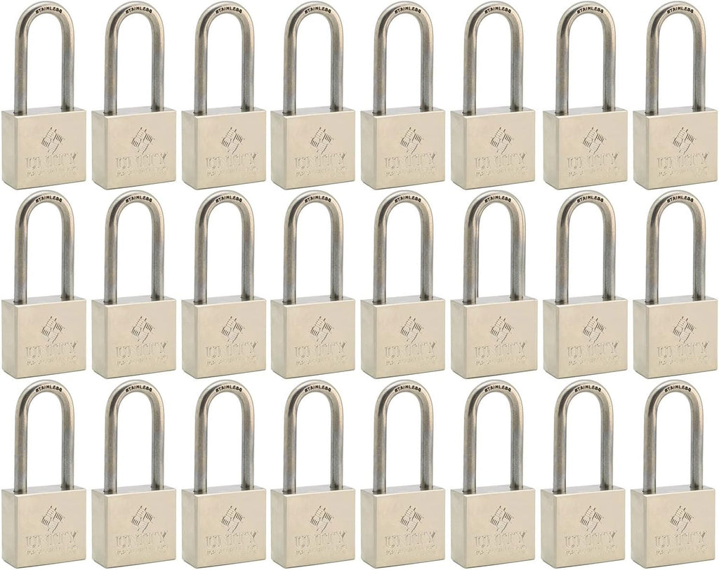 24 Pack Brass Keyed Alike Padlock with Long Shackle R57968