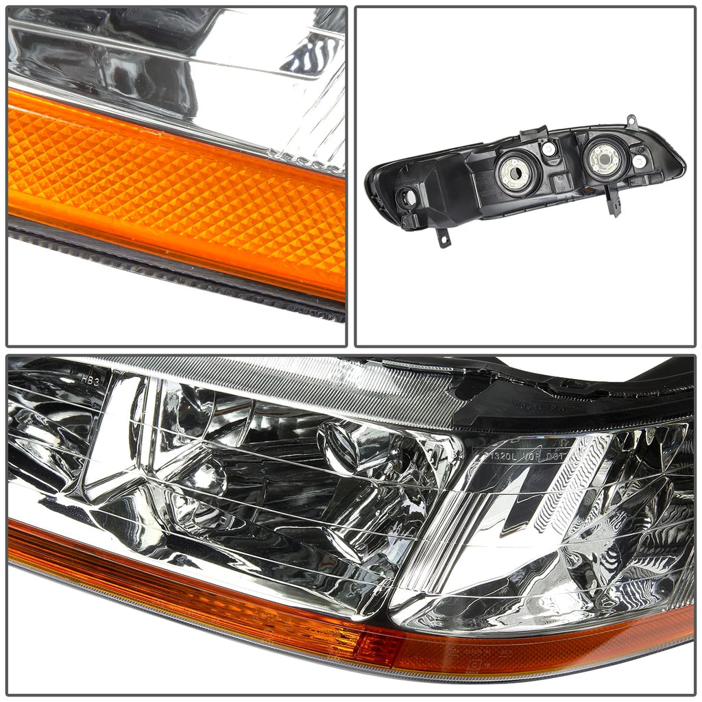 OE Style Headlight Chrome Housing Amber Corner Headlamp Left + Right A880781