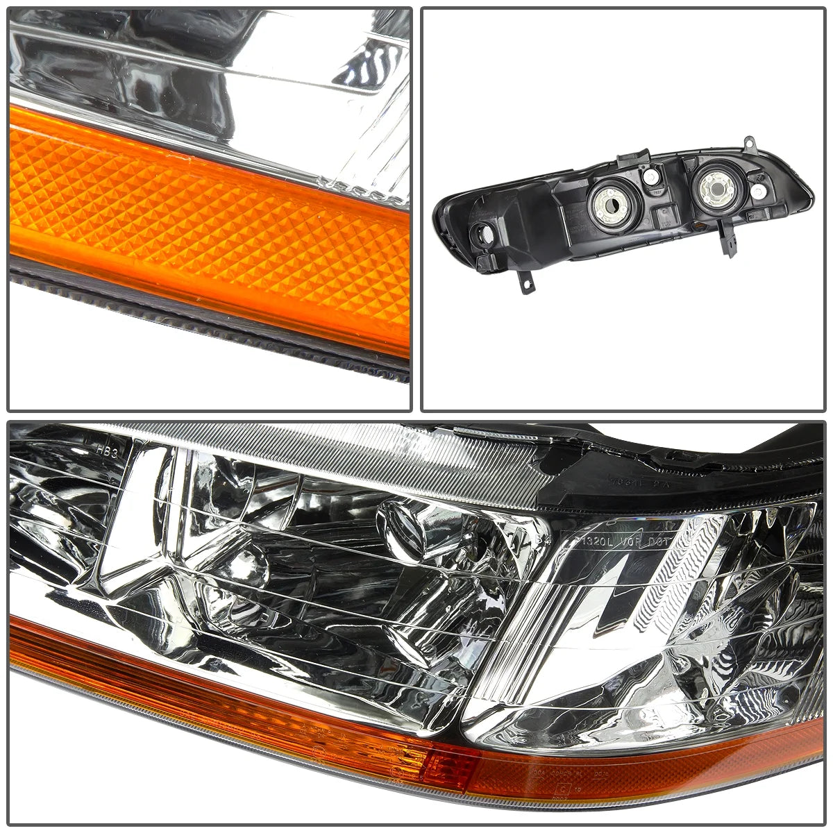 OE Style Headlight Chrome Housing Amber Corner Headlamp Left + Right A880781