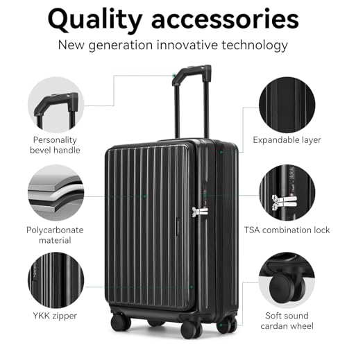 Expandable Hardside Carry On Luggage with Wheels, Tsa Lock, Jade cyan E881571