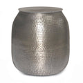 Antique Silver Metal Storage Accent Table C825